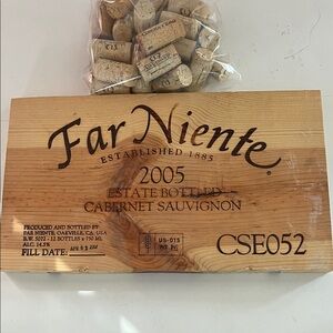 Natural Wood Wine Crate Wall Accent - Natural Brown plus 25 corks